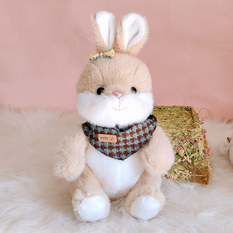 Linda muñeca de oso de babero, juguete de peluche, almohada de confort, máquina de agarre, muñeca de trapo, muñeca de oso de peluche, regalo de cumpleaños para mujer