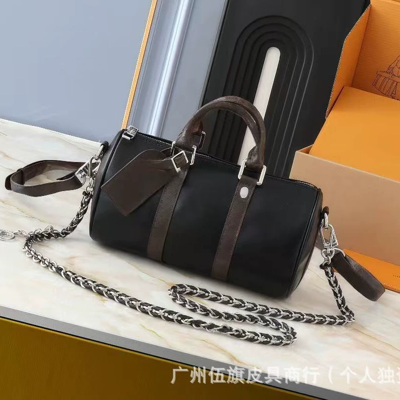 Keepall25 черная военная черно-белый цветок тиснение кожаная сумка через плечо диагональная высокая-end мужская сумка кожаный ремесленный