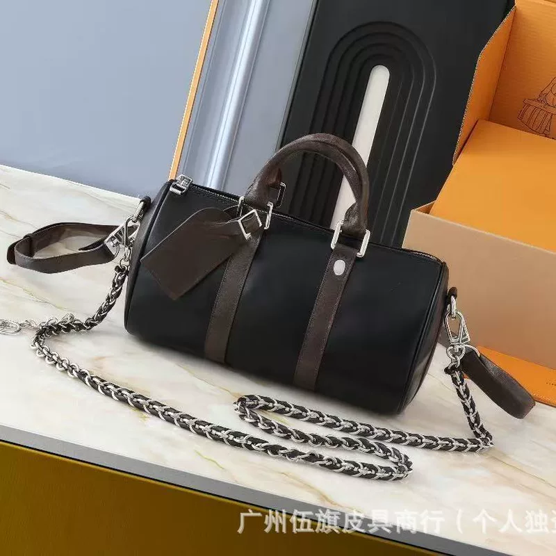 Keepall25 черная военная черно-белый цветок тиснение кожаная сумка через плечо диагональная высокая-end мужская сумка кожаный ремесленный