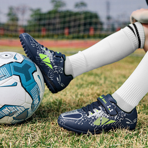Spring and Autumn New Men's and Women's Football Shoes Outdoor Competition Grass Training Sports Shoes Broken Spike Velcro Running Shoes