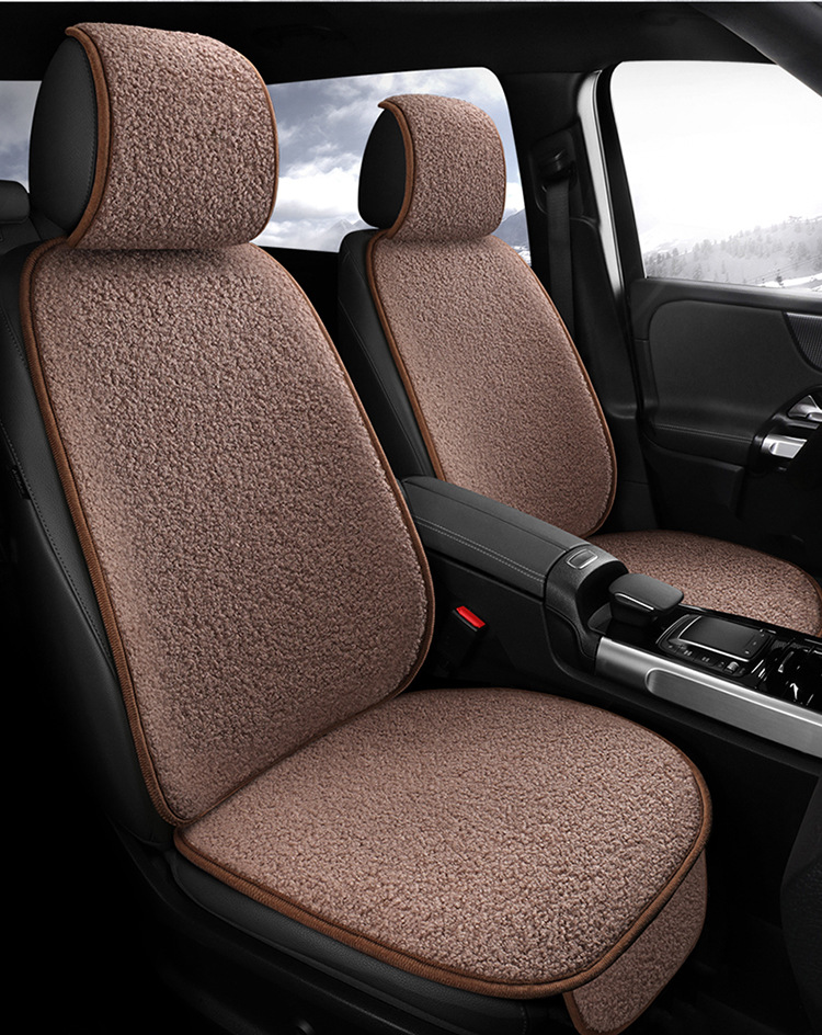 New winter teddy velvet warm car seat cushion fleece-lined thickened non-slip tie-free universal small waisted car seat cushion