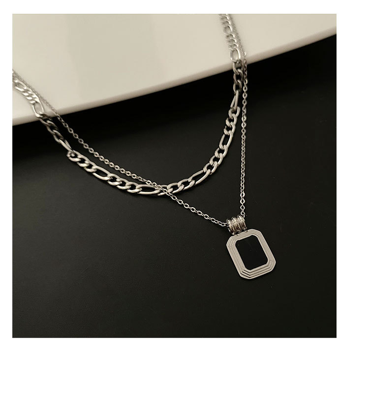 Layered Necklaces Classification 304 Stainless Steel Chain Material Vacuum Plating Real Gold Plated 18K Gold Gold Plating Silver Plated Geometric 304 Stainless Steel Fashion Waterproof Non Tarnish Titanium Steel Layered Necklaces