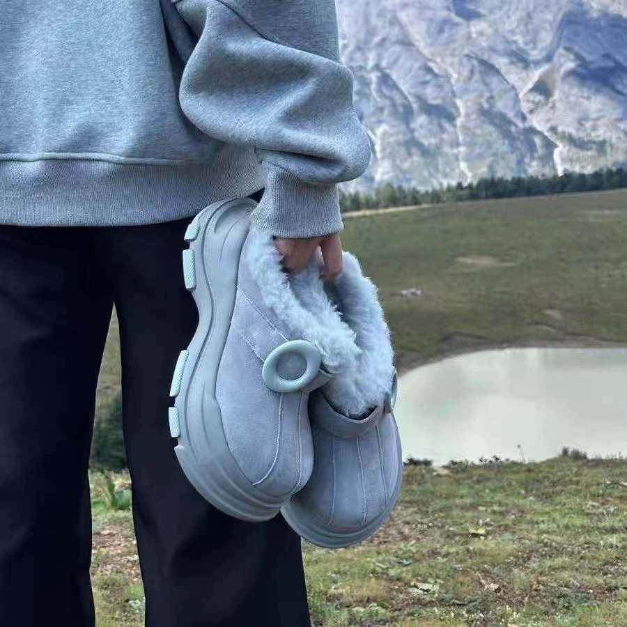 Осенний и зимний новый мех плюс бархат теплая снег полутолщение тапочек женщины увеличены