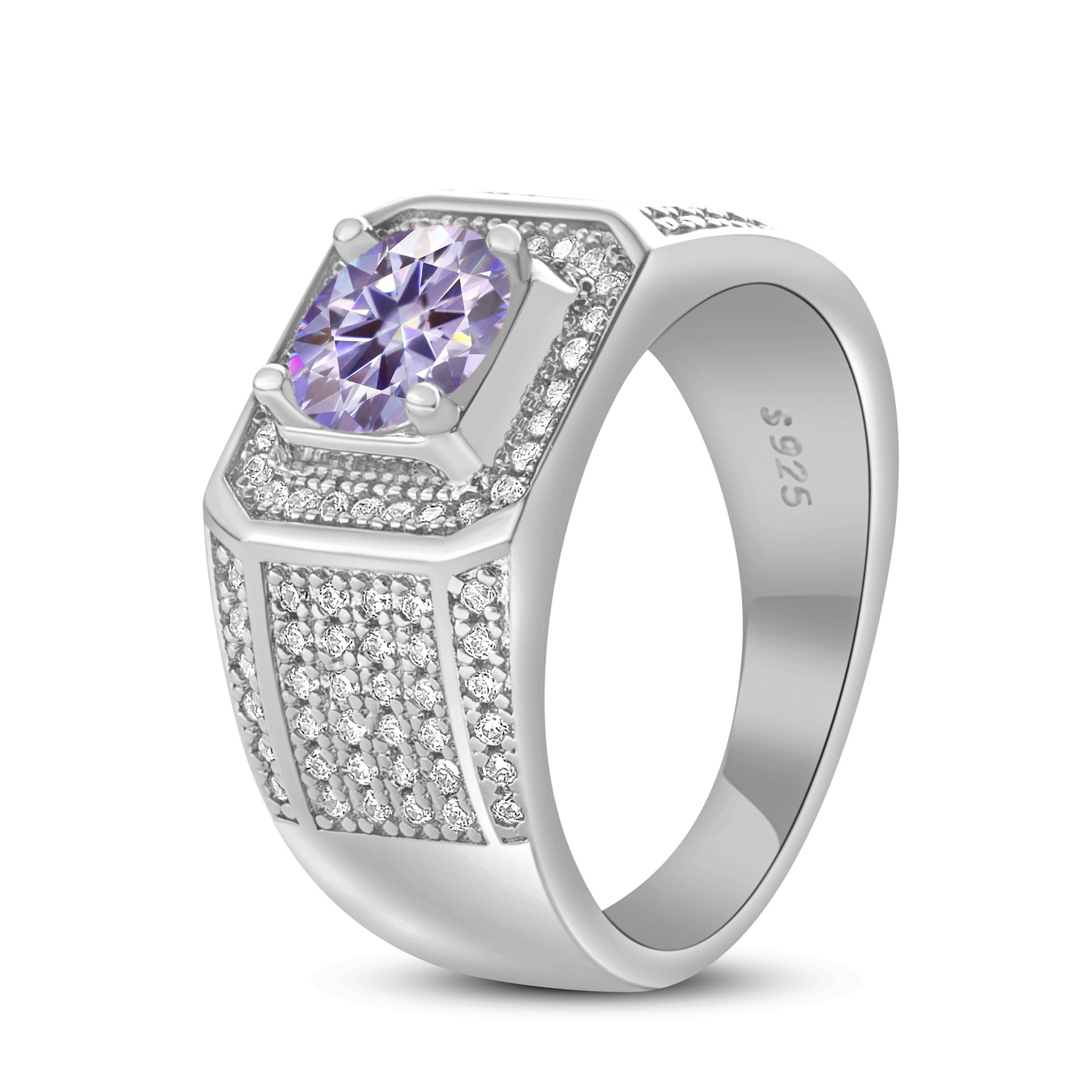 925 plata esterlina gran anillo de hombre de piedra moissan anillo masculino chapado pt950 oro atmósfera para enviar al por mayor fábrica de novio spot