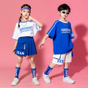 Girls boys jazz hip hop dance costumes cheerleading performance outfits children kindergarten suits gogo dancers rapper games group performance suit