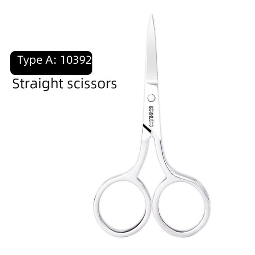 American-style Russian stainless steel nail art tool pointed eyebrow trimmer for removing old skin, calluses, epidermis, and burrs. Beauty small scissors