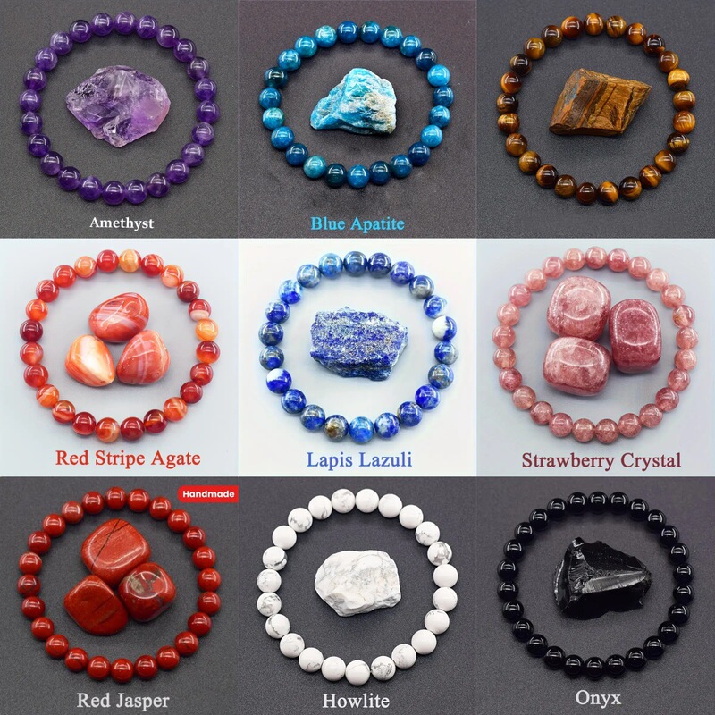 Temu Xiyin tk Cross-border Hot Sale Natural Amethyst Tiger's Eye Stone Lapis Lapis Lazuli Strawberry Crystal Red Agate Blue Linghui