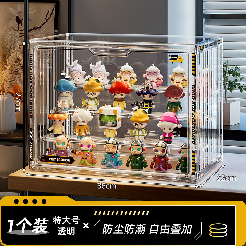 ラブブマカロンビニール人形ラブブ座りパーティーディスプレイボックス防塵コンテナ収納ボックスキャビネット|undefined