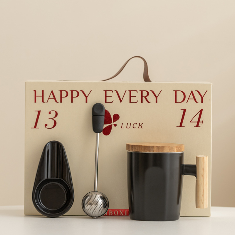 Conjunto de regalos de negocios de cerámica con filtro cenicero con logotipo impreso de copa de regalo del día del padre