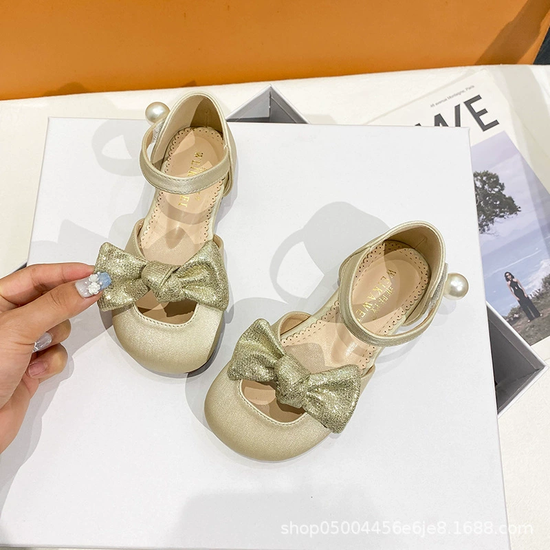 Обувь для девочек Баотоу сандалии 2025 новый летний лук девушка сеть красная детская обувь детская обувь для принцессы