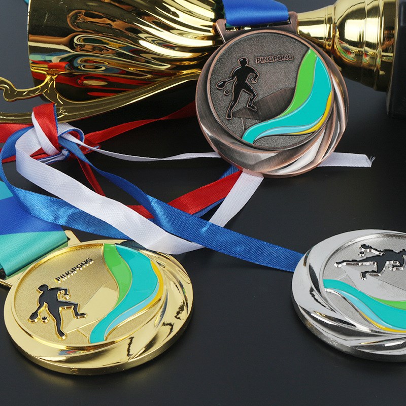 La Fabricación de la medalla de metal listado de tenis de mesa de oro y plata premio de Bronce juegos competencia
