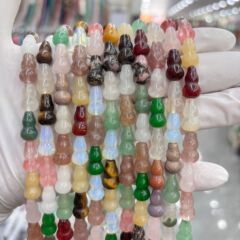 8 × 15 天然石瑪瑙アメジストひょうたんルースビーズ DIY ブレスレットネックレスジュエリーアクセサリー半完成ビーズ卸売