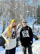 厂家直供原创美式字母毛衣男女秋冬季国潮加厚高街情侣针织衫上衣