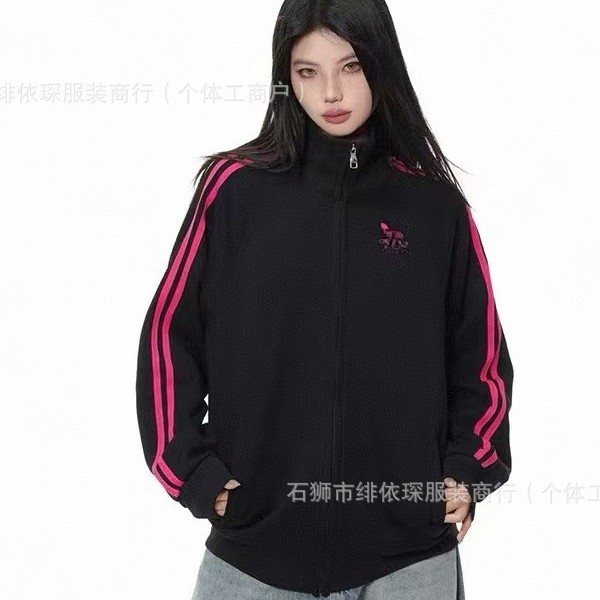 2026 new ins trendy Korean-style turn-down collar sweatshirt for men and women, autumn and winter, fleece-lined, loose-fitting, slimming, zip-up cardigan jacket