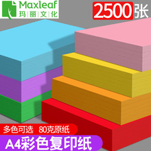 【2500张】玛丽a4纸彩纸加厚80g彩色复印纸a4打印纸整箱彩色a4纸