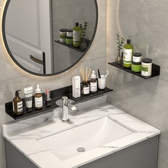 衛生間洗漱台置物架洗手台洗臉盆鏡前浴室洗手池水龍頭收納太空鋁