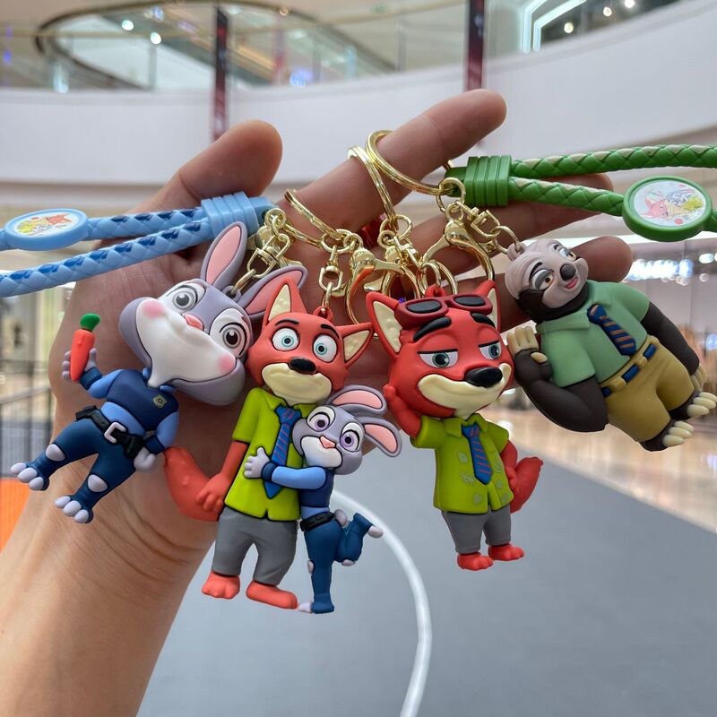 Cross-border crazy animal city keychain cartoon doll schoolbag pendant car key chain pendant small gift wholesale