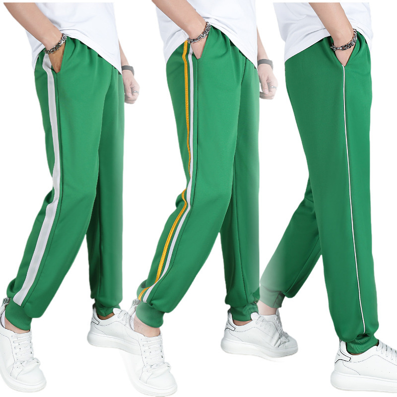 light green school uniform pants toe sports pants spring, summer and autumn breathable primary and secondary school students small feet one two or three thick bars