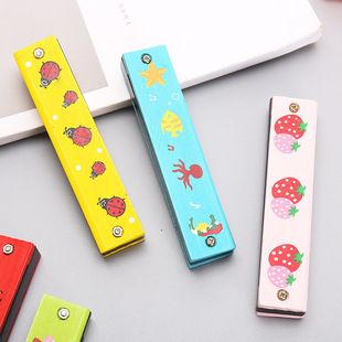 Creative Wooden Harmonica 16 Holes Kindergarten Primary School Students Prizes Beginners Playing Musical Instruments Gifts Harmonica Kidsren