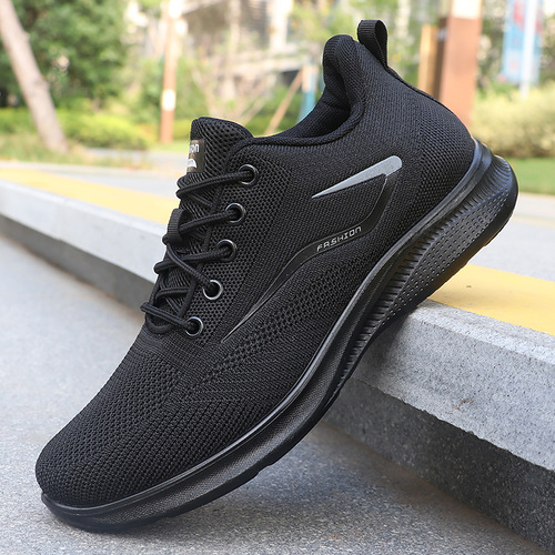 Men's woven spring shoes, wholesale men's casual shoes, polyurethane breathable mesh sports shoes for men