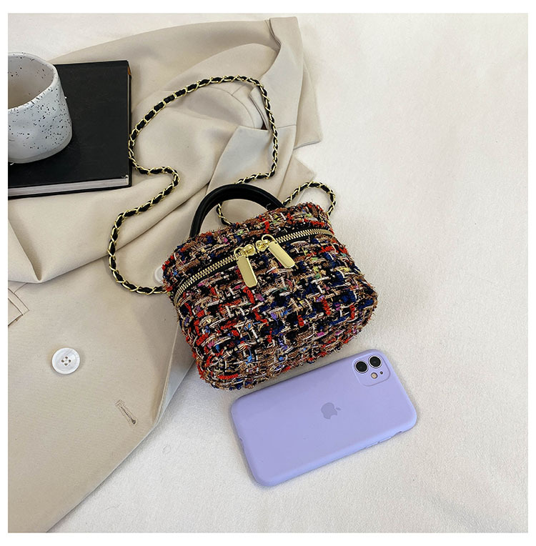 2023 borsa a tracolla scozzese semplice a tracolla in lana intrecciata di nuovo stile, piccola borsa quadrata per donna_voghion.com