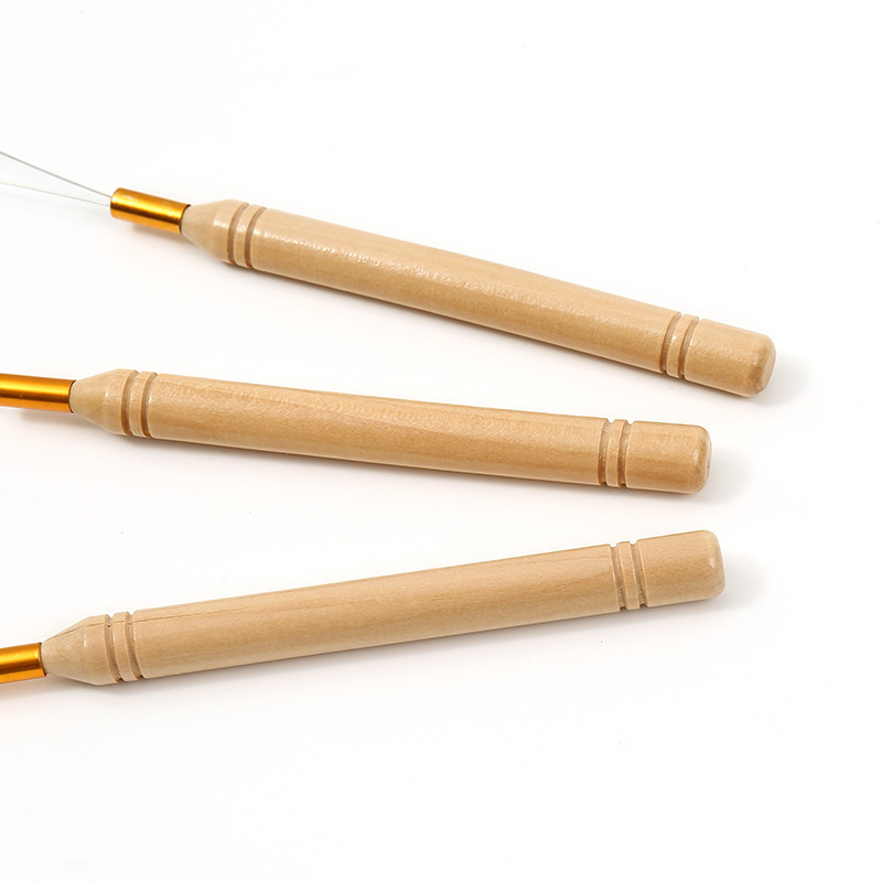 Tocador de pelo de peluca con mango de madera carbonizada