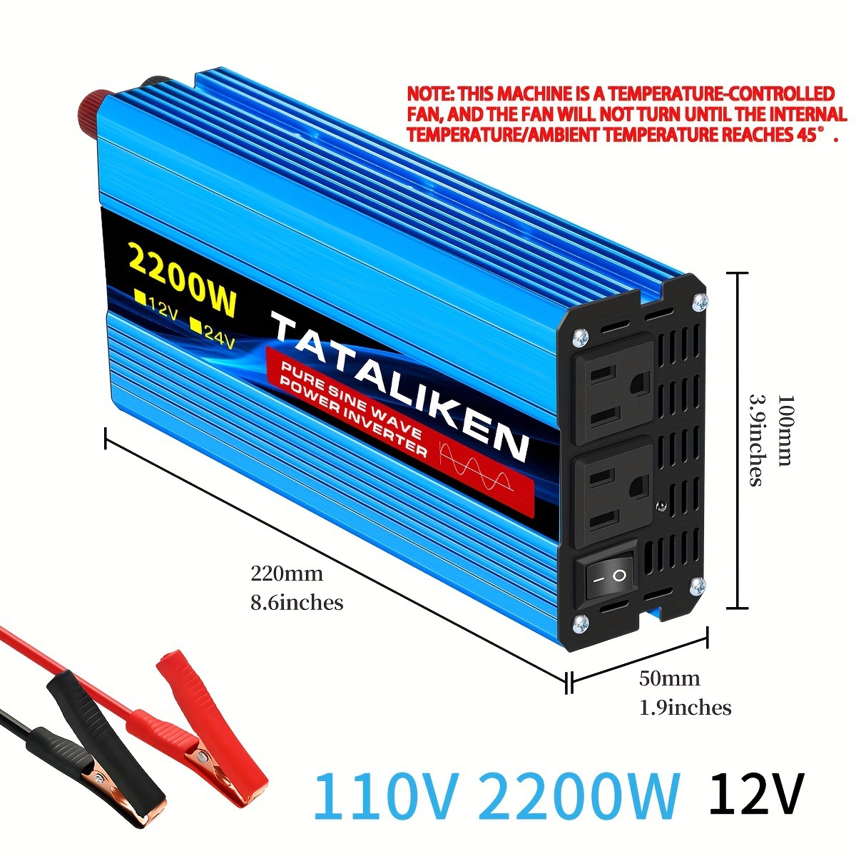 Inversor sinusoidal puro 1100W / 2200W 12V - 24V a 110 - 220V convertidor para automóviles / hogares