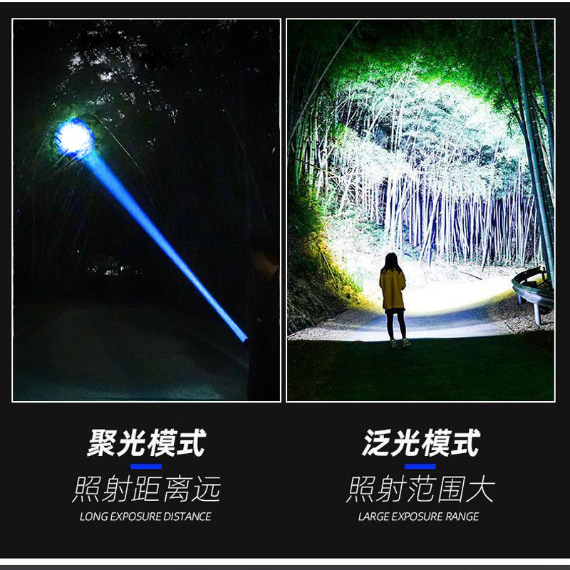 Tiktok caliente super grande linterna láser blanco super brillante de largo alcance led multifunción recargable al aire libre Sky Gun