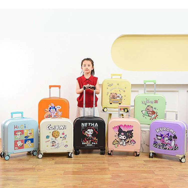 Новинка 20inch года, детский чемодан на универсальных колесах, милый чехол на колесиках с героями мультфильмов, большой вместительный легкий чемодан, посадочный чемодан