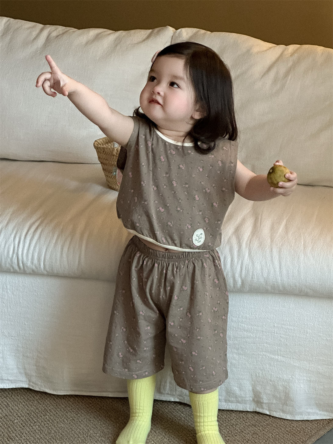 Traje para niñas verano delgado pantalones cortos de manga corta para niños de dos piezas ropa de verano para niños coreanos ropa de verano para bebés