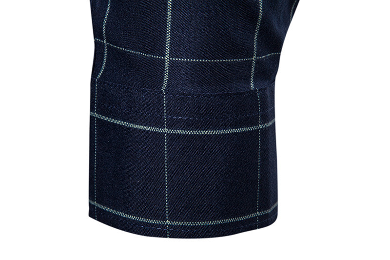 Men's Casual Checkered Long Sleeve Shirt With Square Neck_voghion.com
