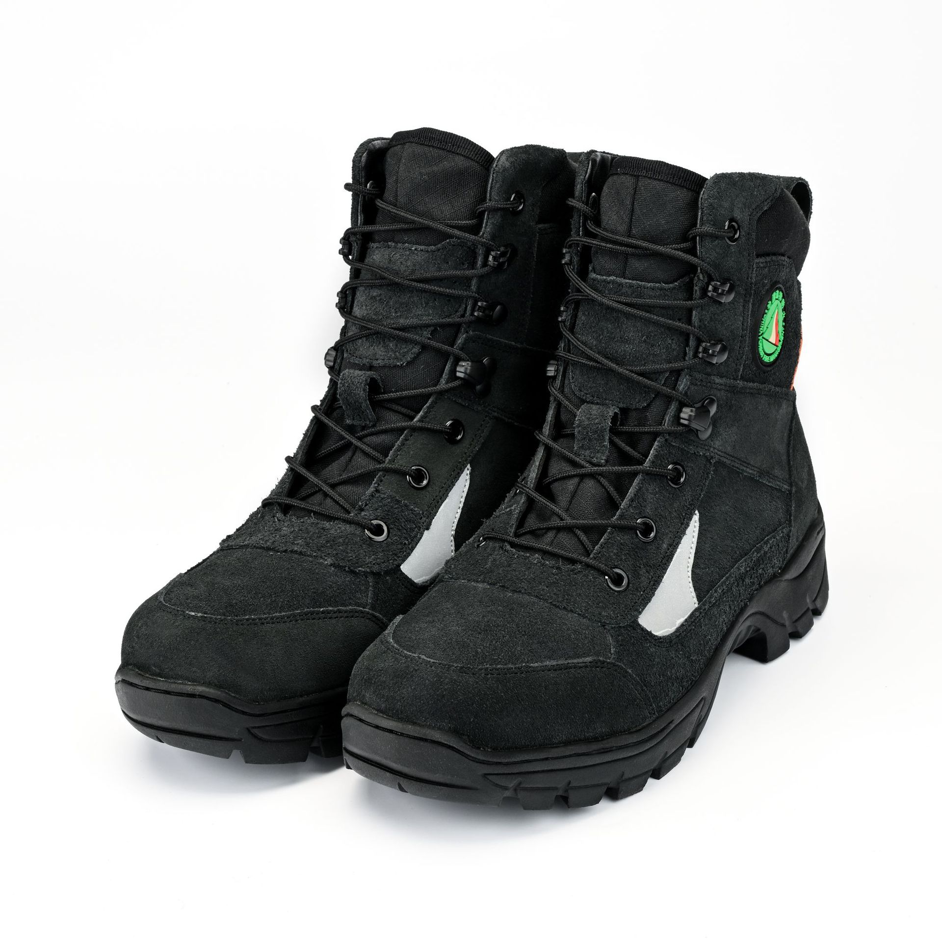 翻毛皮中帮森林防护靴支持定制款防滑阻燃牛皮消防应急户外消防靴