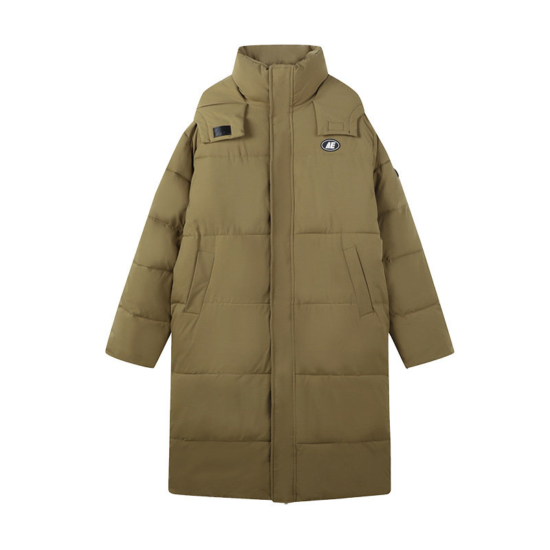 Invierno spot transfronterizo 2025, nueva chaqueta de algodón de color sólido coreana, ropa de algodón de rodilla alargada, ropa de pan gruesa
