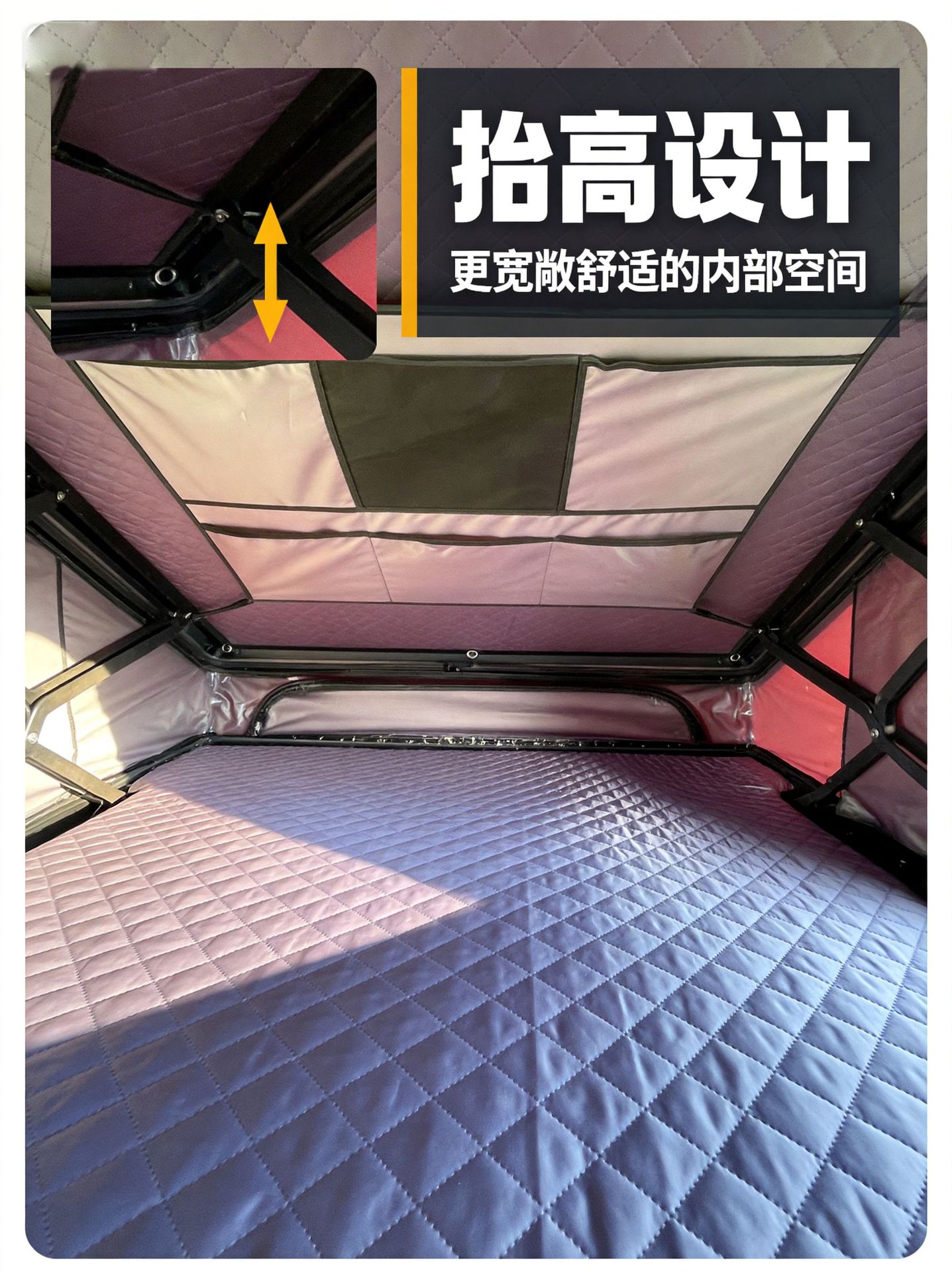 Cross-Border Hot-Selling Roof Tent for Outdoor Car Travel, Hard-Top Car Tent, Outdoor Supplies, Folding Camping Tent