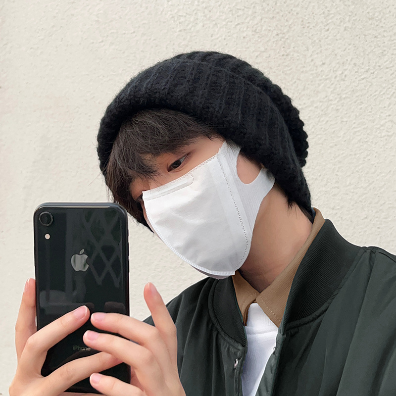 帽子の男性の冬の大きい頭の周りのニットの帽子の男性の保温の毛糸の帽子の潮の冬の山の帽子の男性の冷たい帽子の綿の帽子