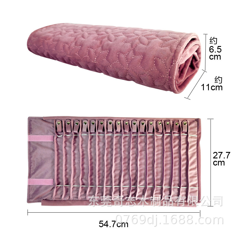 Nueva joyería collar anti-bobinado joyería rollo de almacenamiento bolsa exposición joyería portátil plegable bolsa collar pulsera bolsa de colección