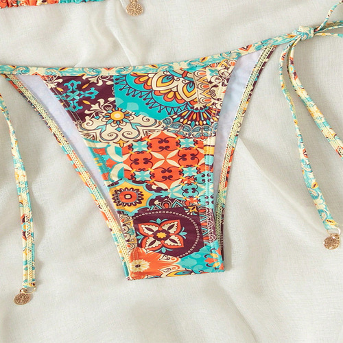 Bikini Swimwear 2025 European and American Printed Sexy Bikini Beach Hot Spring Swimwear for Women