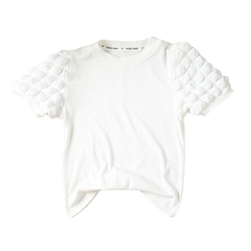 Children's Summer Short Sleeve Summer New Pure Color Girl Korean Version Baby Cotton Material Girls' Top Cross-border Black and White