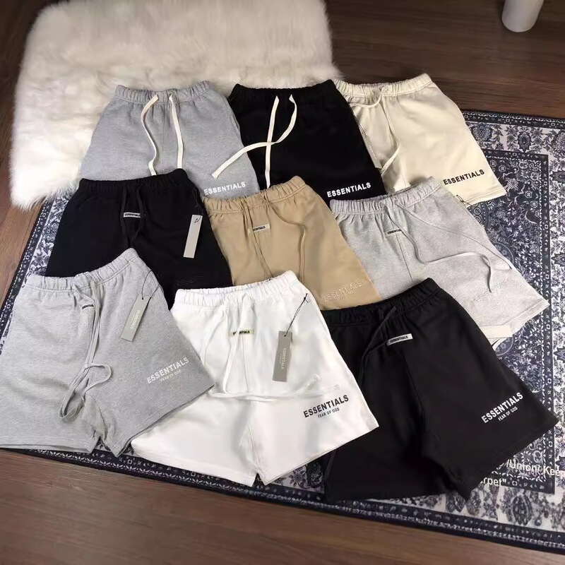Cross-Border New Model Fog Essential Letter Reflective Embroidery Limited Edition Shorts Casual Pants for Men and Women Dropshipping Cross-Border New Model Fog Essential Letter Reflective Embroidery Limited Edition Shorts Casual Pants for Men and Women Dropshipping