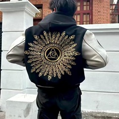 アメリカンレトロstサンシャインアイ刺繍野球ユニフォームハイストリート男女カップルネット有名人同じスタイル