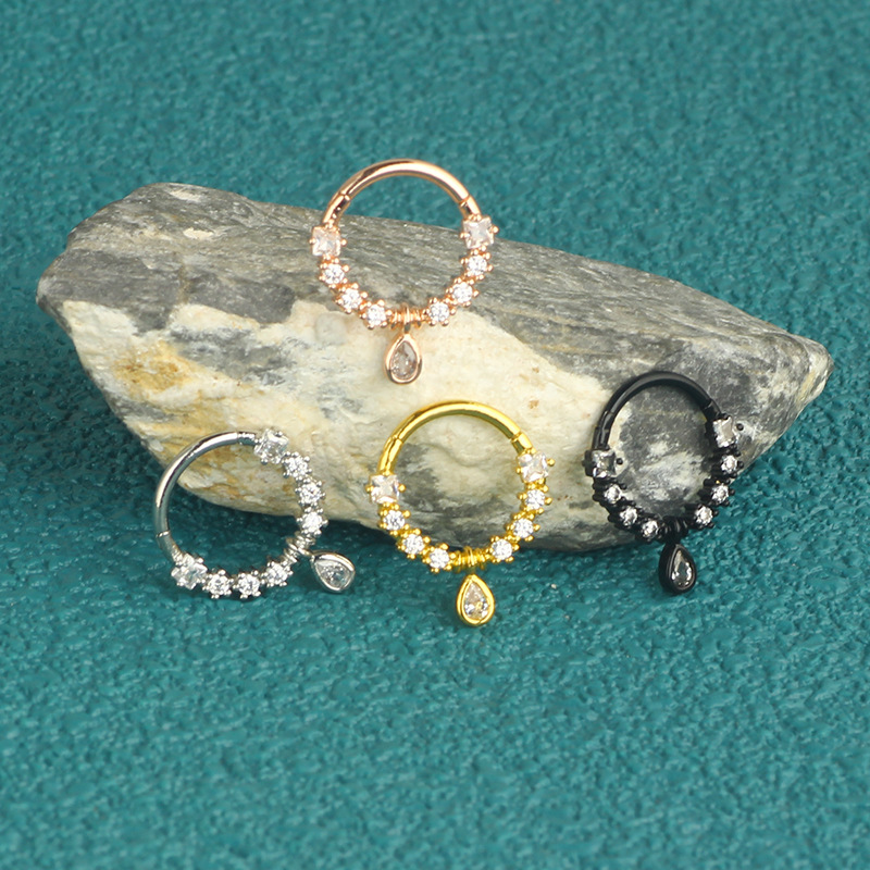 1 Piece Quantity 1 Piece Nose Rings & Studs Simple Style Classic Style Solid Color 304 Stainless Steel Inlay Nose Rings & Studs Nose Pin