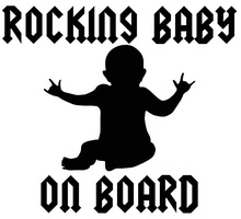 rocking baby on board 贴纸 16cm