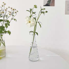 ins风水珠小花瓶雨点状植物玻璃水培插花器桌面创意摆件小众装饰