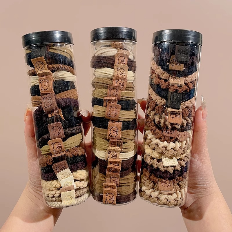 Alta elasticidad y durabilidad banda de goma para mujeres simple temperamento de alta cola de caballo cuerda de cabeza de cuerda 2025 nueva cubierta de cuero de anillo de cabello