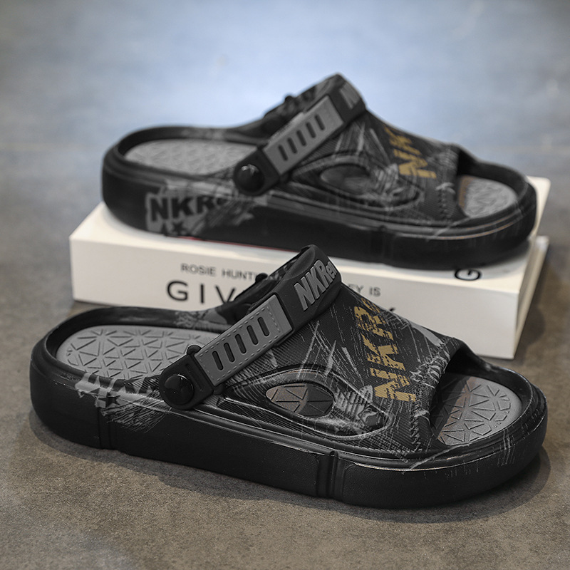 Pantuflas, modelos calientes para hombres, uso de verano, sensación de pisar mierda, conducción deportiva, playa antideslizante, sandalias 4546 de gran tamaño