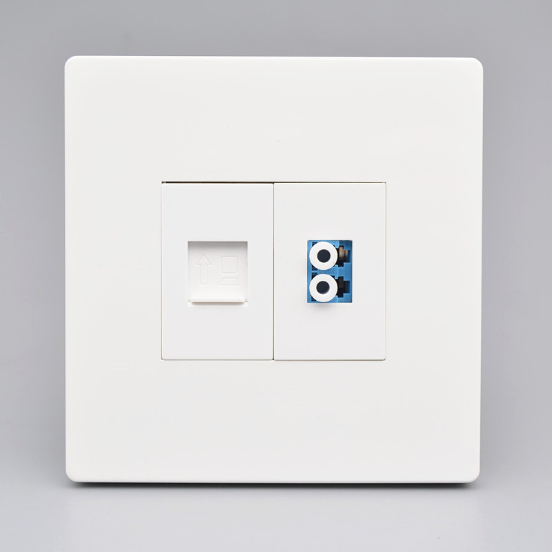 大板款网络光纤面板86型六类千兆七类万兆网线插LC光钎口墙壁插座