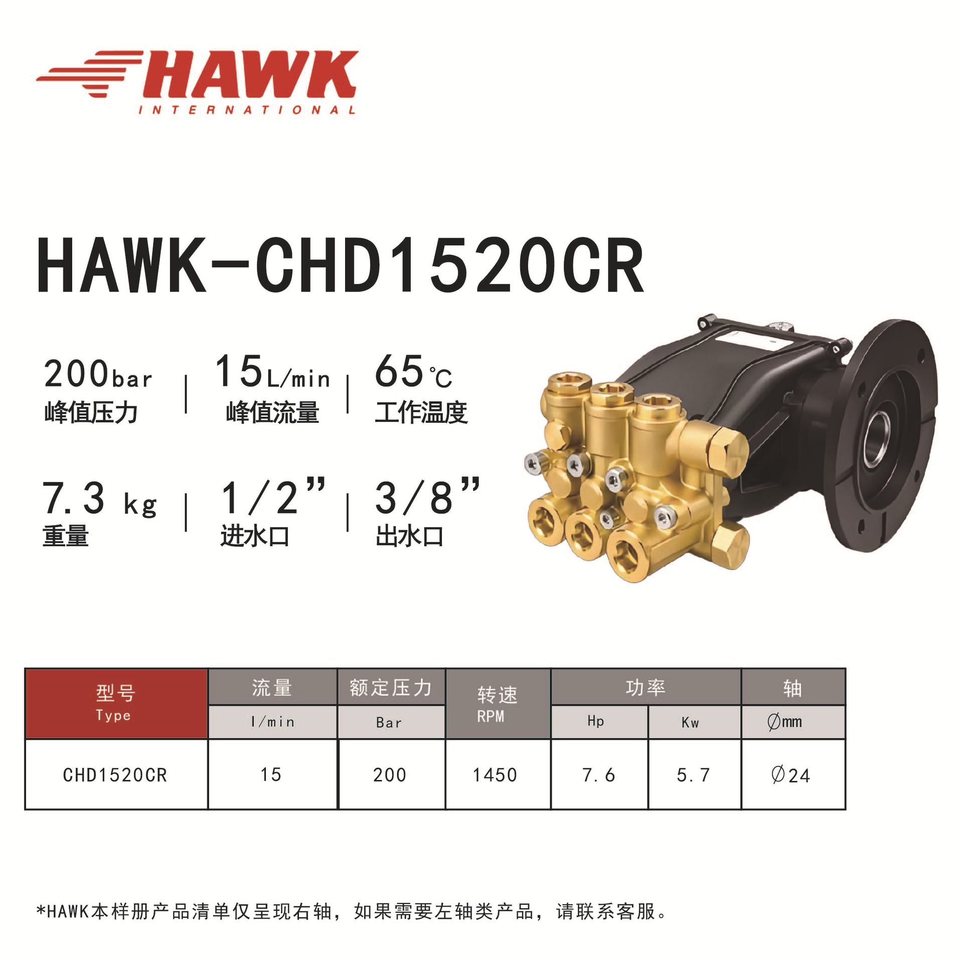 HAWK Italia bomba de alta presión de grado industrial autorizada limpiadora de alta presión