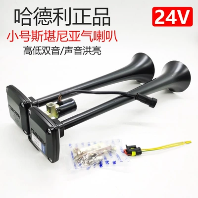 12V24V Hadley Air Horn Passenger Car Truck High and Low Tone Double Tube Horn Electric Control Scania Horn (Car horn/tweeter) - 24v-hadley