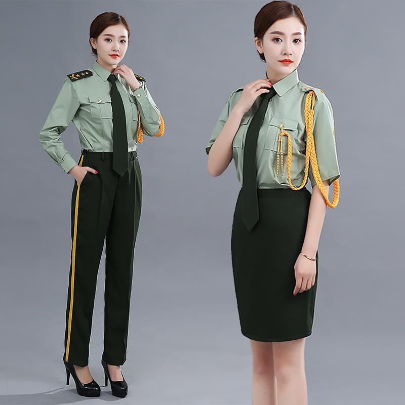 Student Short-Sleeve Flag Raising Uniform for National Flag Team, Summer Performance Guard of Honor Uniform, Military Band Drum Team, Chorus