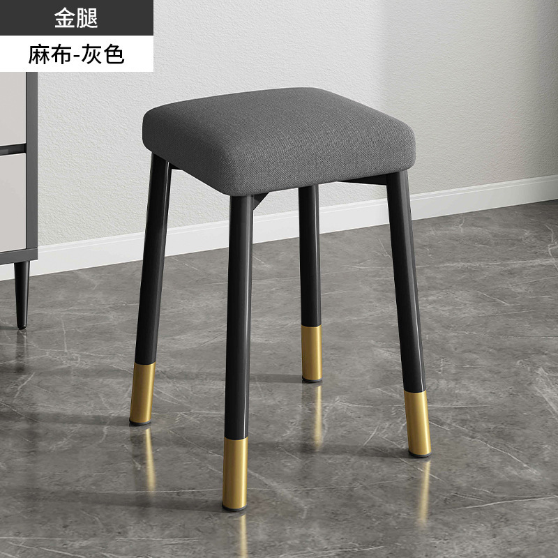 [두꺼운 스폰지/두꺼운 철 다리] 회색 린넨 + 황금 의자 다리